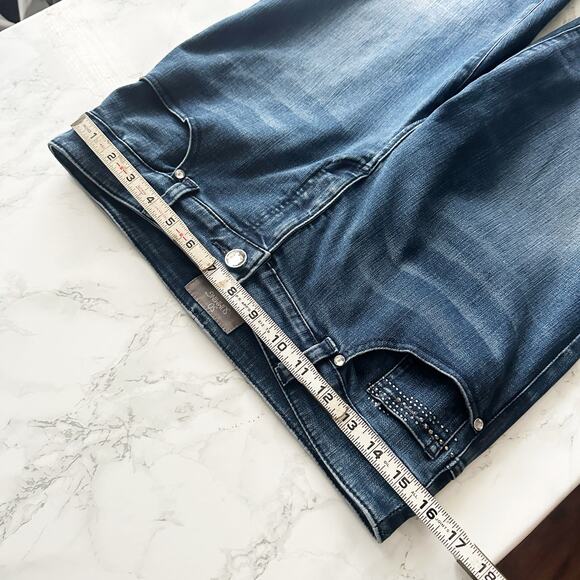 Chico’s So Slimming Size 1 Rhinestone Embellished Slim Ankle Jeans size 8 - Picture 10 of 12